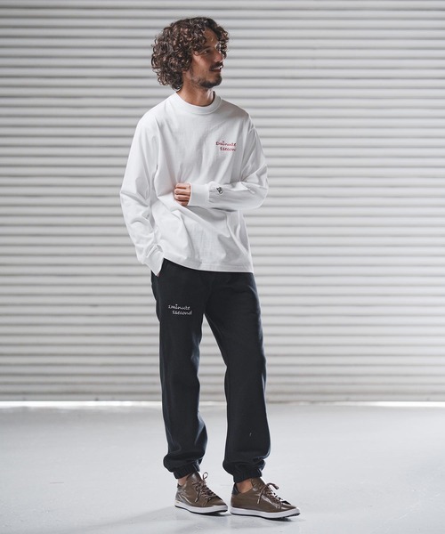 1minute 1second(ワンミニットワンセカンド)の「mp14224-12oz heavy weight pants with cursive embroidery イージーパンツ(1M25F270)(スウェットパンツ・メンズ・アッシュ/ブラック・XL/L/M)」の16枚目の写真