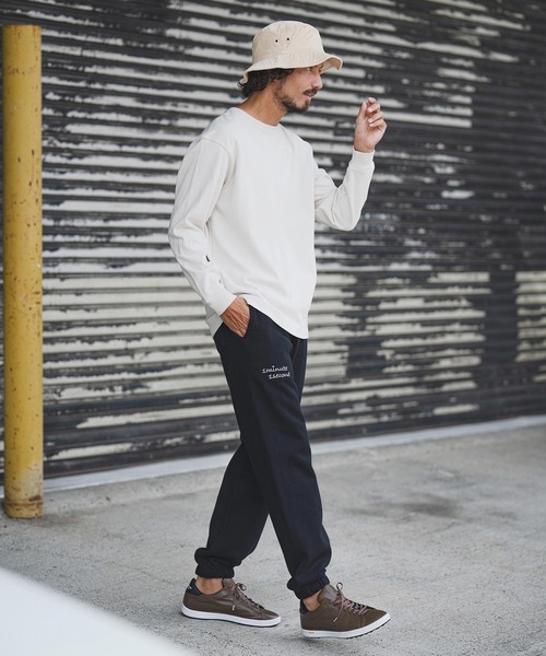 1minute 1second(ワンミニットワンセカンド)の「mp14224-12oz heavy weight pants with cursive embroidery イージーパンツ(1M25F270)(スウェットパンツ・メンズ・アッシュ/ブラック・XL/L/M)」の19枚目の写真