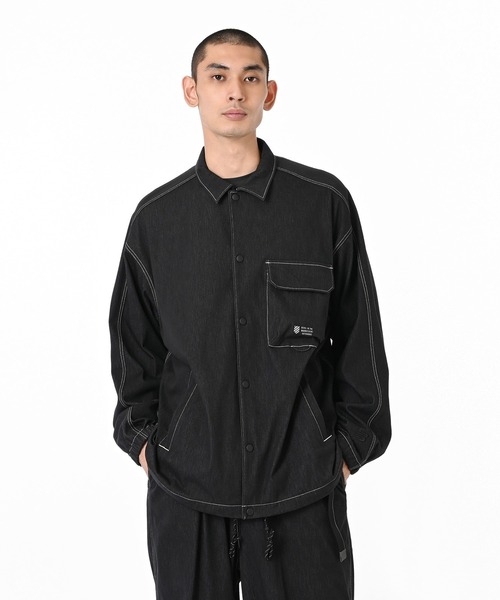 NEW BALANCE（ニューバランス）の「ジャージーデニムジャケット（デニムジャケット・メンズ・ネイビー/チャコールグレー・SMALL/MEDIUM/LARGE/X-LARGE）」の2枚目の写真