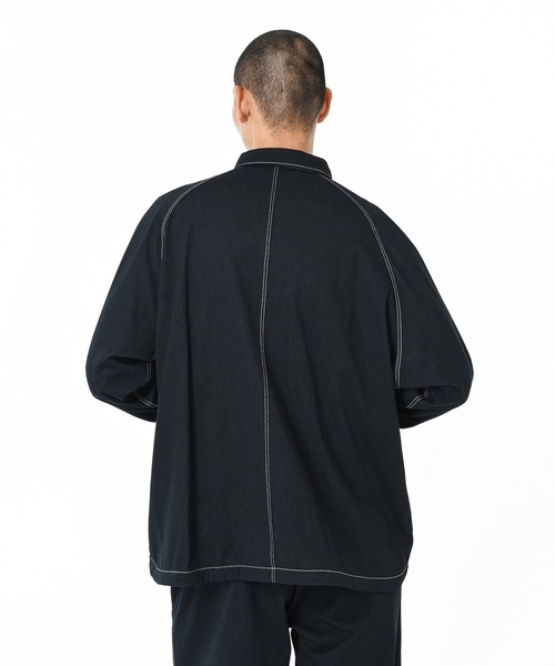 NEW BALANCE（ニューバランス）の「ジャージーデニムジャケット（デニムジャケット・メンズ・ネイビー/チャコールグレー・SMALL/MEDIUM/LARGE/X-LARGE）」の5枚目の写真