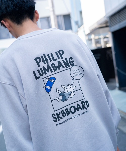 Philip Lumbang（フィリップランバン）の「【75】【Philip Lumbang/フィリップ・ランバン】グラフィックプリント 裏起毛 スウェット/2025AW新ブランド（スウェット・メンズ・ホワイト/チャコールグレー/グレー/ブルー/ブラック・M/L/XL）」の4枚目の写真