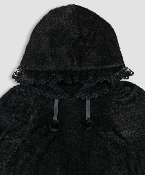 Honey Cinnamon(ハニーシナモン)の「フリルフードトップス(ニット/セーター・レディース・ホワイト/ブラック・FREE)」の16枚目の写真