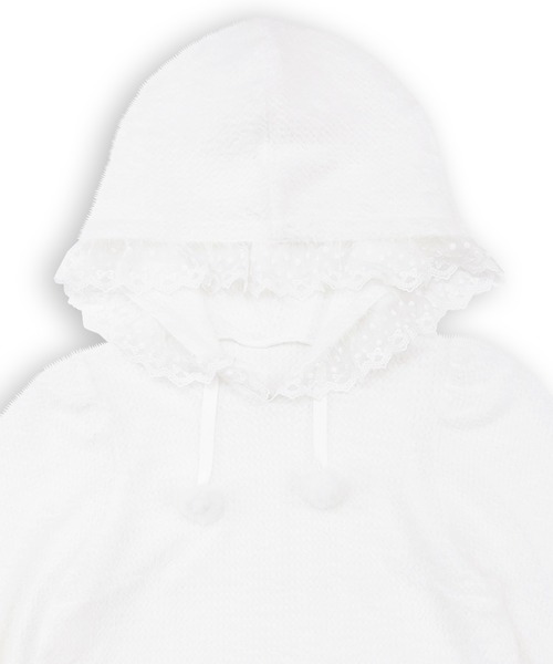 Honey Cinnamon(ハニーシナモン)の「フリルフードトップス(ニット/セーター・レディース・ホワイト/ブラック・FREE)」の12枚目の写真