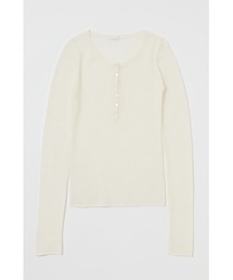 MOUSSY | SHEER HENRY NECK KNIT TOP / シアーヘンリーネックニットトップス(ニット/セーター)