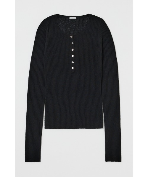 SHEER HENRY NECK KNIT TOP / シアーヘンリーネックニットトップス