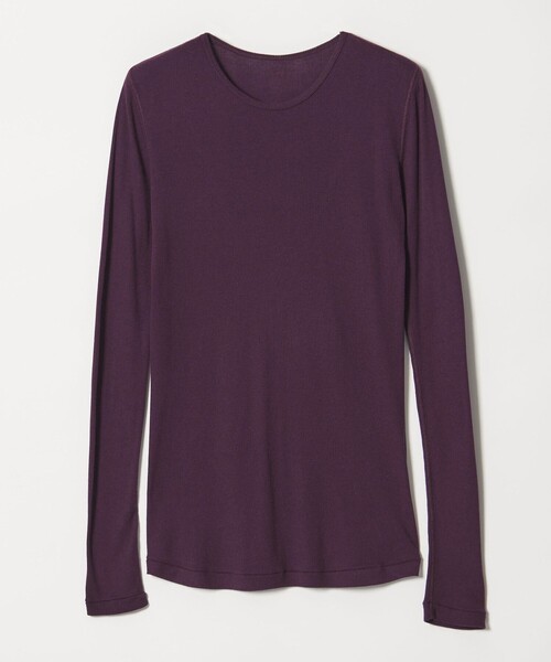 Steven Alan（スティーブンアラン）の「＜Steven Alan＞コットン シルク リブ クルーネック カットソー（Tシャツ/カットソー・レディース・パープル/ネイビー/ベージュ/オフホワイト・FREE）」の4枚目の写真