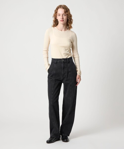 Steven Alan（スティーブンアラン）の「＜Steven Alan＞コットン シルク リブ クルーネック カットソー（Tシャツ/カットソー・レディース・パープル/ネイビー/ベージュ/オフホワイト・FREE）」の5枚目の写真