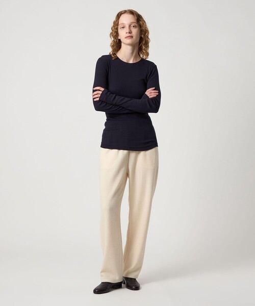 Steven Alan（スティーブンアラン）の「＜Steven Alan＞コットン シルク リブ クルーネック カットソー（Tシャツ/カットソー・レディース・パープル/ネイビー/ベージュ/オフホワイト・FREE）」の9枚目の写真