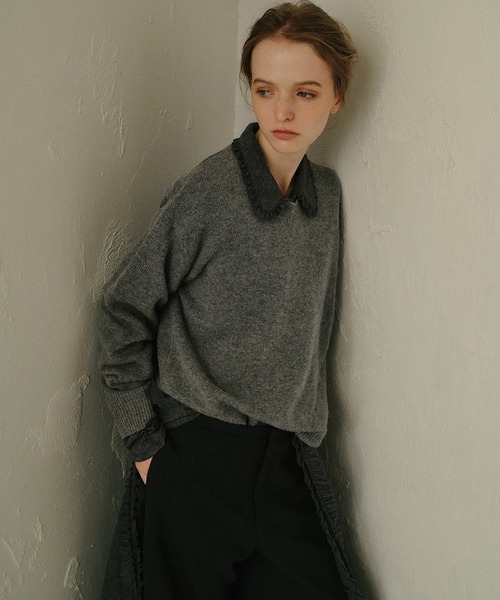 LE CIEL BLEU(ルシェルブルー)の「Vネックニットプルオーバー / V-Neck Knit Pullover(ニット/セーター・レディース・グレー/ブルー/ライトグリーン/ブラウン/ホワイト/レッド/ピンク/ブラック/ライトブルー・36)」の14枚目の写真