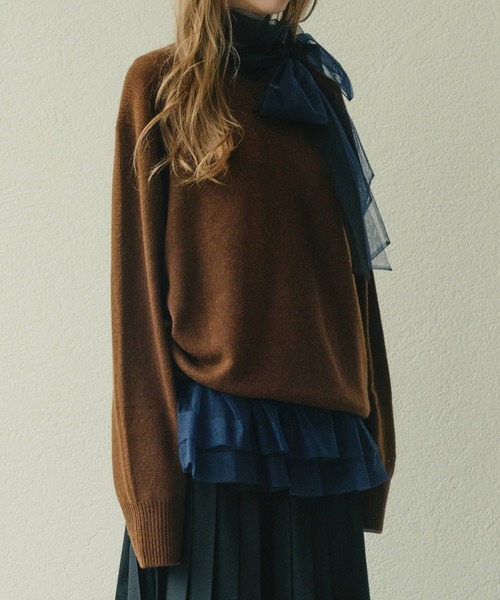 LE CIEL BLEU(ルシェルブルー)の「Vネックニットプルオーバー / V-Neck Knit Pullover(ニット/セーター・レディース・グレー/ブルー/ライトグリーン/ブラウン/ホワイト/レッド/ピンク/ブラック/ライトブルー・36)」の20枚目の写真