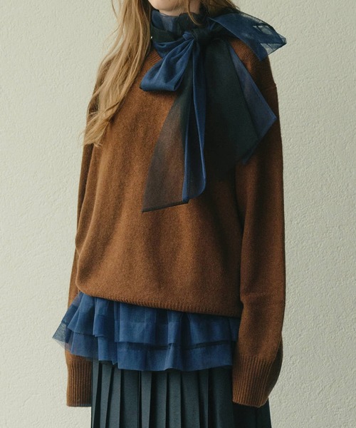 LE CIEL BLEU(ルシェルブルー)の「Vネックニットプルオーバー / V-Neck Knit Pullover(ニット/セーター・レディース・グレー/ブルー/ライトグリーン/ブラウン/ホワイト/レッド/ピンク/ブラック/ライトブルー・36)」の19枚目の写真