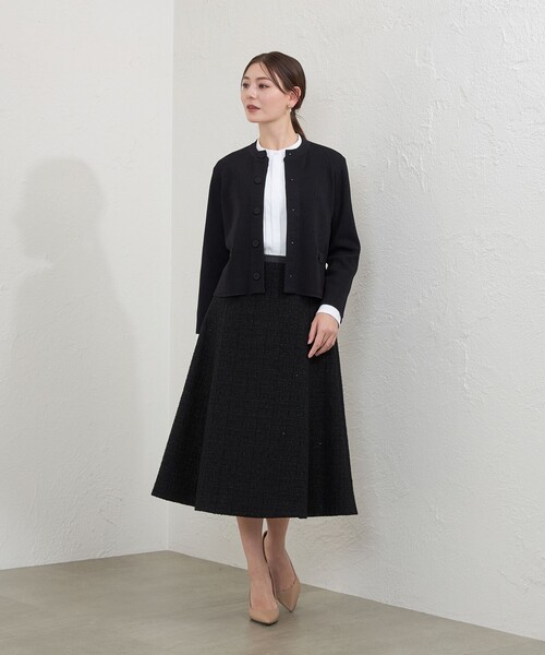 amaca（アマカ）の「【ATELIER COLLECTION】 シャインレーヨンニットジャケット（テーラードジャケット・レディース・ダークネイビー・38/40）」の3枚目の写真