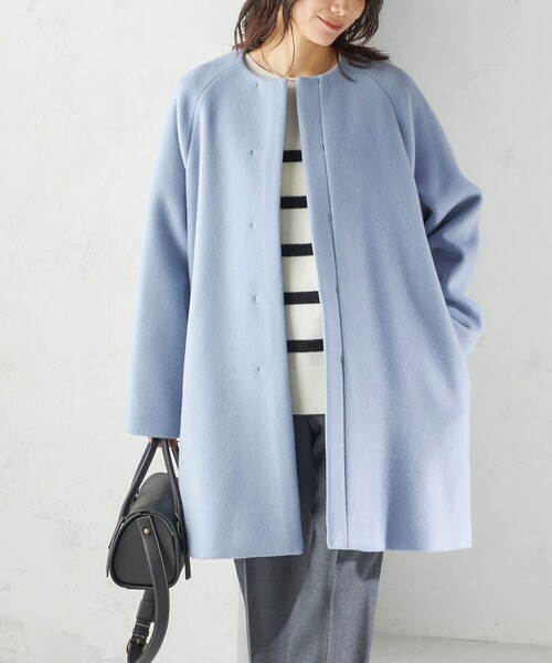 Pure SUPER100 ノーカラー コート（ノーカラーコート）｜SHIPS