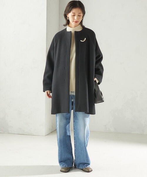 Pure SUPER100 ノーカラー コート（ノーカラーコート）｜SHIPS