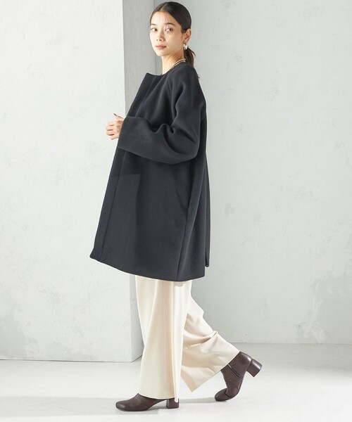 Pure SUPER100 ノーカラー コート（ノーカラーコート）｜SHIPS