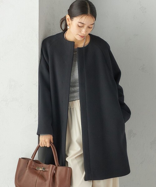 Pure SUPER100 ノーカラー コート（ノーカラーコート）｜SHIPS