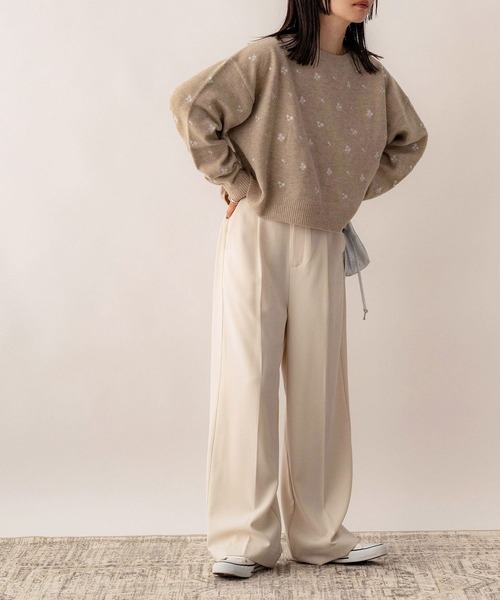 NOAHL（ノアル）の「【NOAHL】フラワー刺繍ニットプルオーバー（ニット/セーター・レディース・ブラウン/ベージュ・FREE）」の18枚目の写真