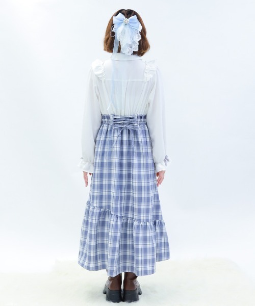 axes femme POETIQUE（アクシーズファムポエティック）の「ハイウエストドッキングワンピース（ワンピース・レディース・ブラウン/ブラック/サックスブルー・MEDIUM）」の10枚目の写真