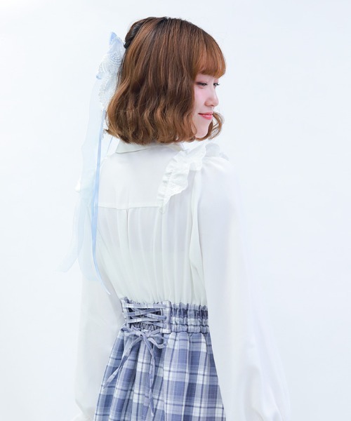 axes femme POETIQUE（アクシーズファムポエティック）の「ハイウエストドッキングワンピース（ワンピース・レディース・ブラウン/ブラック/サックスブルー・MEDIUM）」の11枚目の写真