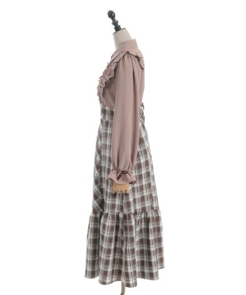 axes femme POETIQUE（アクシーズファムポエティック）の「ハイウエストドッキングワンピース（ワンピース・レディース・ブラウン/ブラック/サックスブルー・MEDIUM）」の16枚目の写真