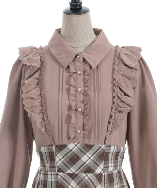 axes femme POETIQUE（アクシーズファムポエティック）の「ハイウエストドッキングワンピース（ワンピース・レディース・ブラウン/ブラック/サックスブルー・MEDIUM）」の18枚目の写真