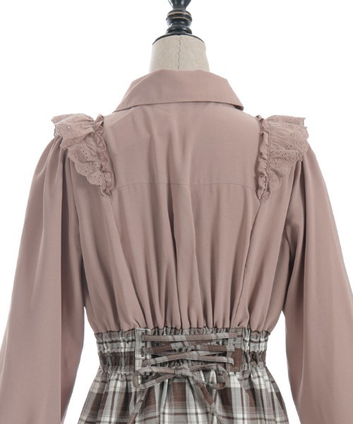 axes femme POETIQUE（アクシーズファムポエティック）の「ハイウエストドッキングワンピース（ワンピース・レディース・ブラウン/ブラック/サックスブルー・MEDIUM）」の20枚目の写真