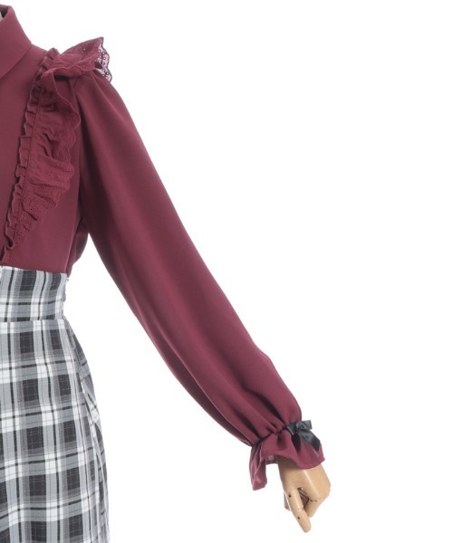 axes femme POETIQUE（アクシーズファムポエティック）の「ハイウエストドッキングワンピース（ワンピース・レディース・ブラウン/ブラック/サックスブルー・MEDIUM）」の7枚目の写真