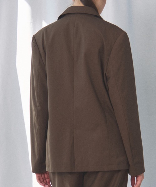 CIEL'AIR(シエルエアー)の「SLIT JACKET(スリットジャケット)(テーラードジャケット・レディース・ブラウン/グレー・MEDIUM)」の21枚目の写真