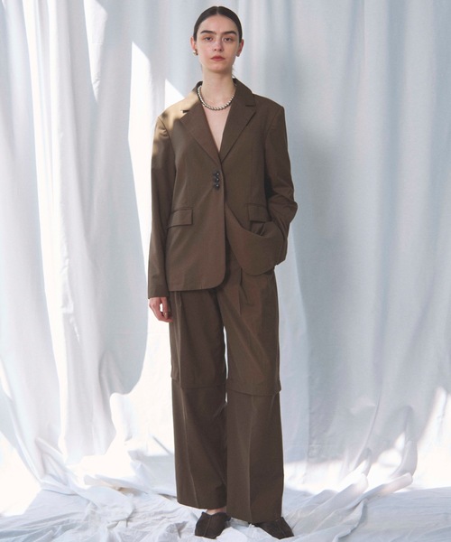 CIEL'AIR(シエルエアー)の「SLIT JACKET(スリットジャケット)(テーラードジャケット・レディース・ブラウン/グレー・MEDIUM)」の18枚目の写真