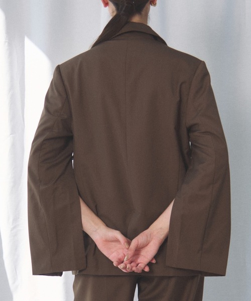 CIEL'AIR(シエルエアー)の「SLIT JACKET(スリットジャケット)(テーラードジャケット・レディース・ブラウン/グレー・MEDIUM)」の19枚目の写真