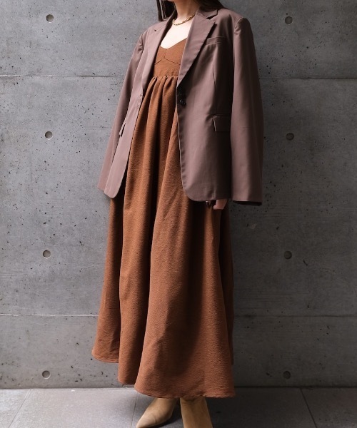 CIEL'AIR(シエルエアー)の「SLIT JACKET(スリットジャケット)(テーラードジャケット・レディース・ブラウン/グレー・MEDIUM)」の13枚目の写真