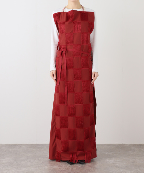 PONTI(ポンティ)の「PONTI CHECKERD PATERN EMBROIDERY DRESS PO2R008:ワンピース(ワンピース・レディース・レッド・SMALL)」の1枚目の写真