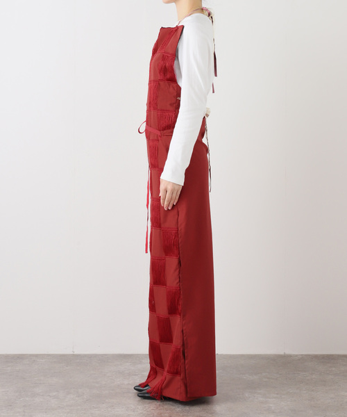 PONTI(ポンティ)の「PONTI CHECKERD PATERN EMBROIDERY DRESS PO2R008:ワンピース(ワンピース・レディース・レッド・SMALL)」の2枚目の写真