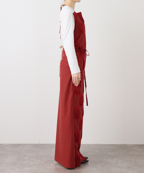 PONTI(ポンティ)の「PONTI CHECKERD PATERN EMBROIDERY DRESS PO2R008:ワンピース(ワンピース・レディース・レッド・SMALL)」の4枚目の写真