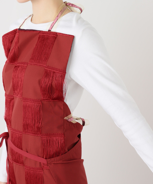 PONTI(ポンティ)の「PONTI CHECKERD PATERN EMBROIDERY DRESS PO2R008:ワンピース(ワンピース・レディース・レッド・SMALL)」の5枚目の写真