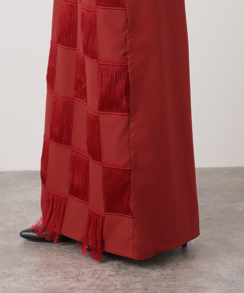 PONTI(ポンティ)の「PONTI CHECKERD PATERN EMBROIDERY DRESS PO2R008:ワンピース(ワンピース・レディース・レッド・SMALL)」の6枚目の写真