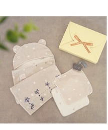 10mois（ディモワ）の「【10mois(ディモワ)】バスポンチョ&チャームハンカチ ベアマスク ギフトセット（ベビーギフト・キッズ）」