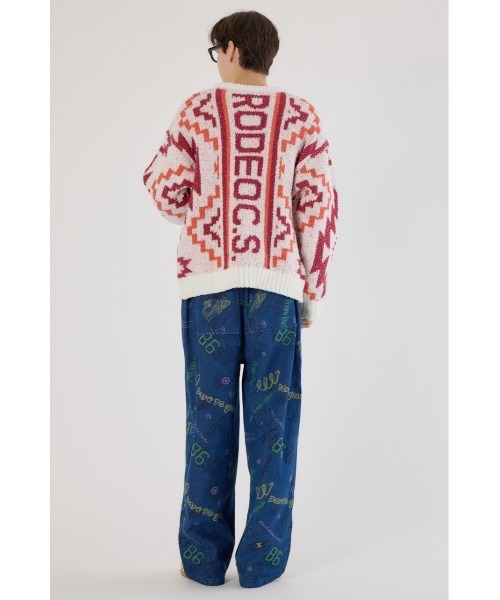 RODEO CROWNS WIDE BOWL（ロデオクラウンズワイドボウル）の「オルテガジャカードニット（ニット/セーター・メンズ・オフホワイト/ブラック/ネイビー・MEDIUM/LARGE）」の18枚目の写真