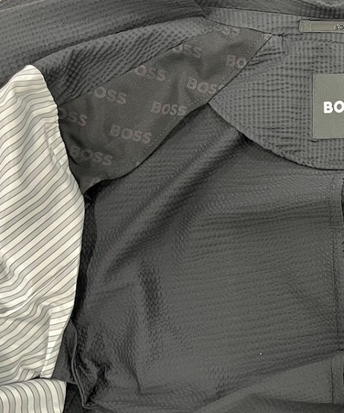 BOSS(ボス)の「スリムフィット スーツジャケット ストレッチ シアサッカー(テーラードジャケット・メンズ・ブラック・46/50/54/48/44/56/52)」の8枚目の写真