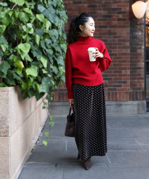 le.coeur blanc（ルクールブラン）の「《手洗い可能》3WAYハイネックレイヤードニット（ニット/セーター・レディース・レッド/ダークブラウン/グレイッシュベージュ/グレー・38）」の6枚目の写真