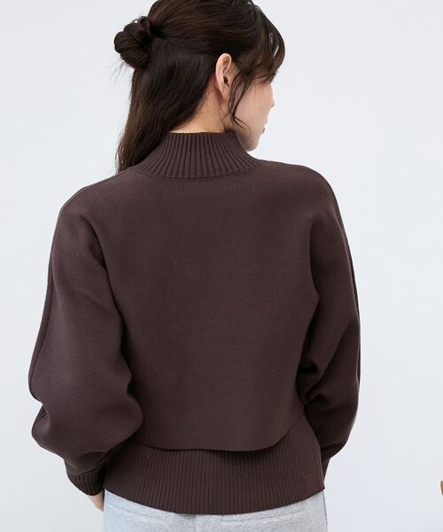 le.coeur blanc（ルクールブラン）の「《手洗い可能》3WAYハイネックレイヤードニット（ニット/セーター・レディース・レッド/ダークブラウン/グレイッシュベージュ/グレー・38）」の19枚目の写真