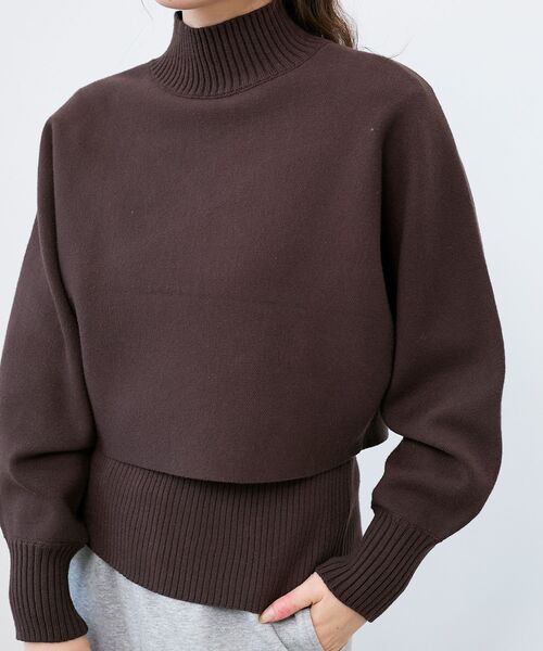 le.coeur blanc（ルクールブラン）の「《手洗い可能》3WAYハイネックレイヤードニット（ニット/セーター・レディース・レッド/ダークブラウン/グレイッシュベージュ/グレー・38）」の20枚目の写真