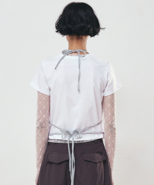 NICK&NICOLE(ニックアンドニコール)の「ROSE SIGNATURE CROP TOP_WHITE BLUE(Tシャツ/カットソー・レディース・その他・FREE)」の3枚目の写真