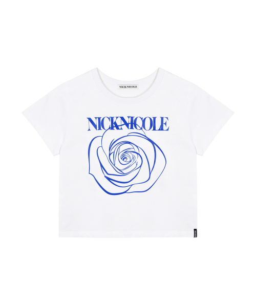 NICK&NICOLE(ニックアンドニコール)の「ROSE SIGNATURE CROP TOP_WHITE BLUE(Tシャツ/カットソー・レディース・その他・FREE)」の4枚目の写真