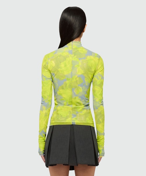 MSGM（エムエスジーエム）の「ローズプリント テクノメッシュトップス（シャツ/ブラウス・レディース・イエロー×グレー・42）」の6枚目の写真