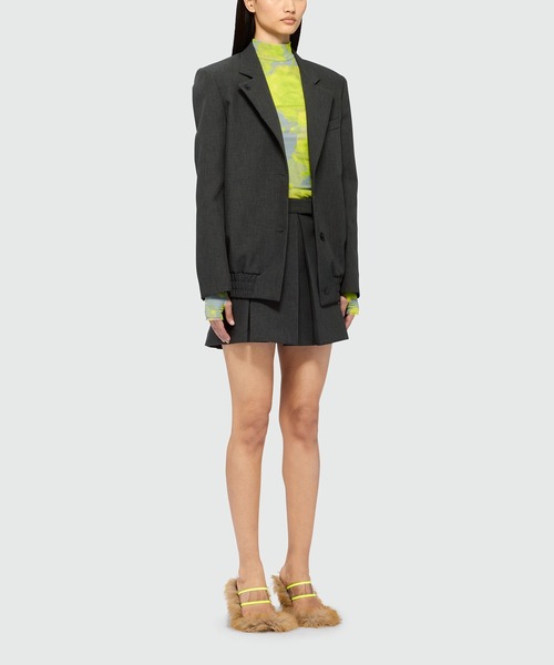 MSGM（エムエスジーエム）の「ローズプリント テクノメッシュトップス（シャツ/ブラウス・レディース・イエロー×グレー・42）」の5枚目の写真