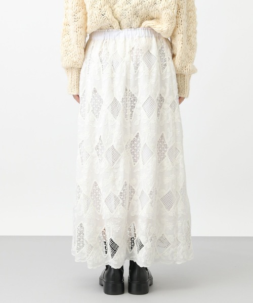 studio CLIP（スタディオクリップ）の「《natural by clip》カットワークレーススカート[プチサイズあり]（スカート・レディース・ブラック/オフホワイト・FREE/PF）」の19枚目の写真