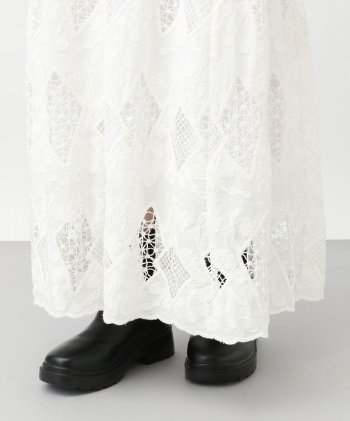 studio CLIP（スタディオクリップ）の「《natural by clip》カットワークレーススカート[プチサイズあり]（スカート・レディース・ブラック/オフホワイト・FREE/PF）」の21枚目の写真