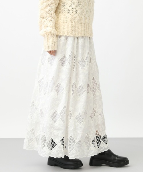 ナチュラルバイクリップ/カットワークレースSK natural by clip》カットワークレーススカート[プチサイズあり