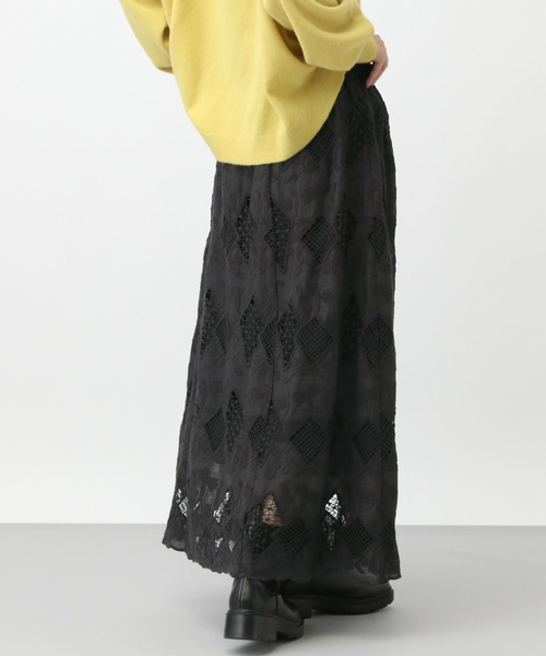 studio CLIP（スタディオクリップ）の「《natural by clip》カットワークレーススカート[プチサイズあり]（スカート・レディース・ブラック/オフホワイト・FREE/PF）」の16枚目の写真